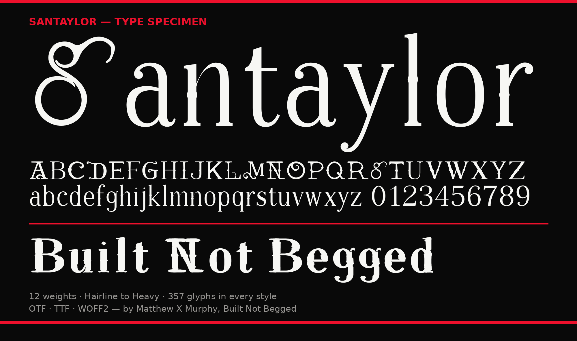 Santaylor set huge — type specimen with full alphabet